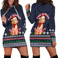 The Season To Be Jolly Goldendoodle Christmas Hoodie Dress Xmas Holiday Patterns - Wonder Print Shop