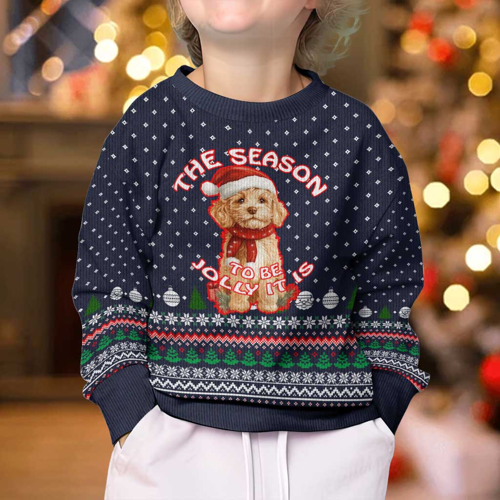 The Season To Be Jolly Goldendoodle Christmas Kid Ugly Christmas Sweater Xmas Holiday Patterns - Wonder Print Shop