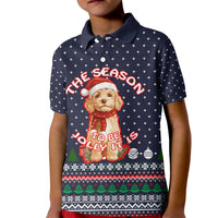 The Season To Be Jolly Goldendoodle Christmas Kid Polo Shirt Xmas Holiday Patterns - Wonder Print Shop
