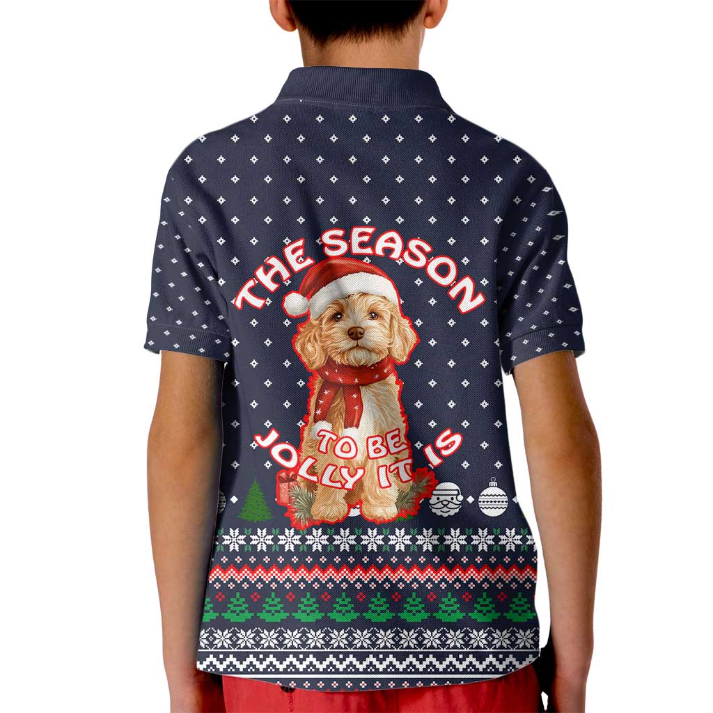 The Season To Be Jolly Goldendoodle Christmas Kid Polo Shirt Xmas Holiday Patterns - Wonder Print Shop