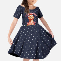 The Season To Be Jolly Goldendoodle Christmas Kid Short Sleeve Dress Xmas Holiday Patterns - Wonder Print Shop