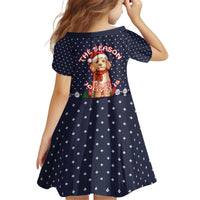 The Season To Be Jolly Goldendoodle Christmas Kid Short Sleeve Dress Xmas Holiday Patterns - Wonder Print Shop
