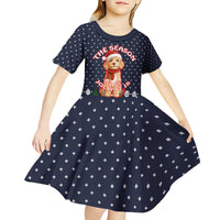 The Season To Be Jolly Goldendoodle Christmas Kid Short Sleeve Dress Xmas Holiday Patterns - Wonder Print Shop