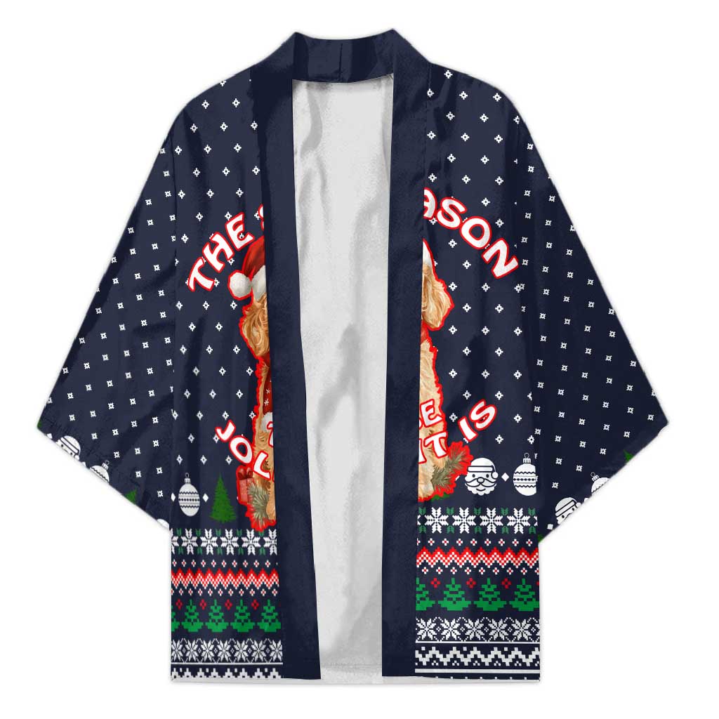 The Season To Be Jolly Goldendoodle Christmas Kimono Xmas Holiday Patterns - Wonder Print Shop