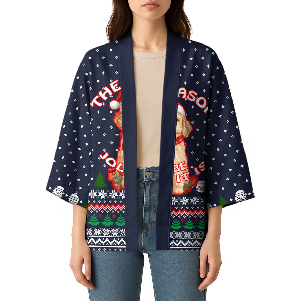 The Season To Be Jolly Goldendoodle Christmas Kimono Xmas Holiday Patterns - Wonder Print Shop