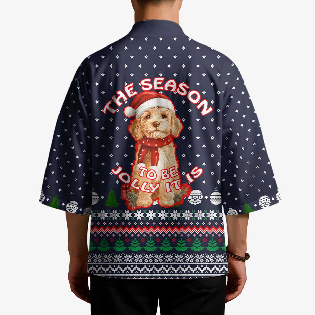 The Season To Be Jolly Goldendoodle Christmas Kimono Xmas Holiday Patterns - Wonder Print Shop