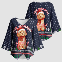 The Season To Be Jolly Goldendoodle Christmas Kimono Sleeve Blouse Xmas Holiday Patterns - Wonder Print Shop