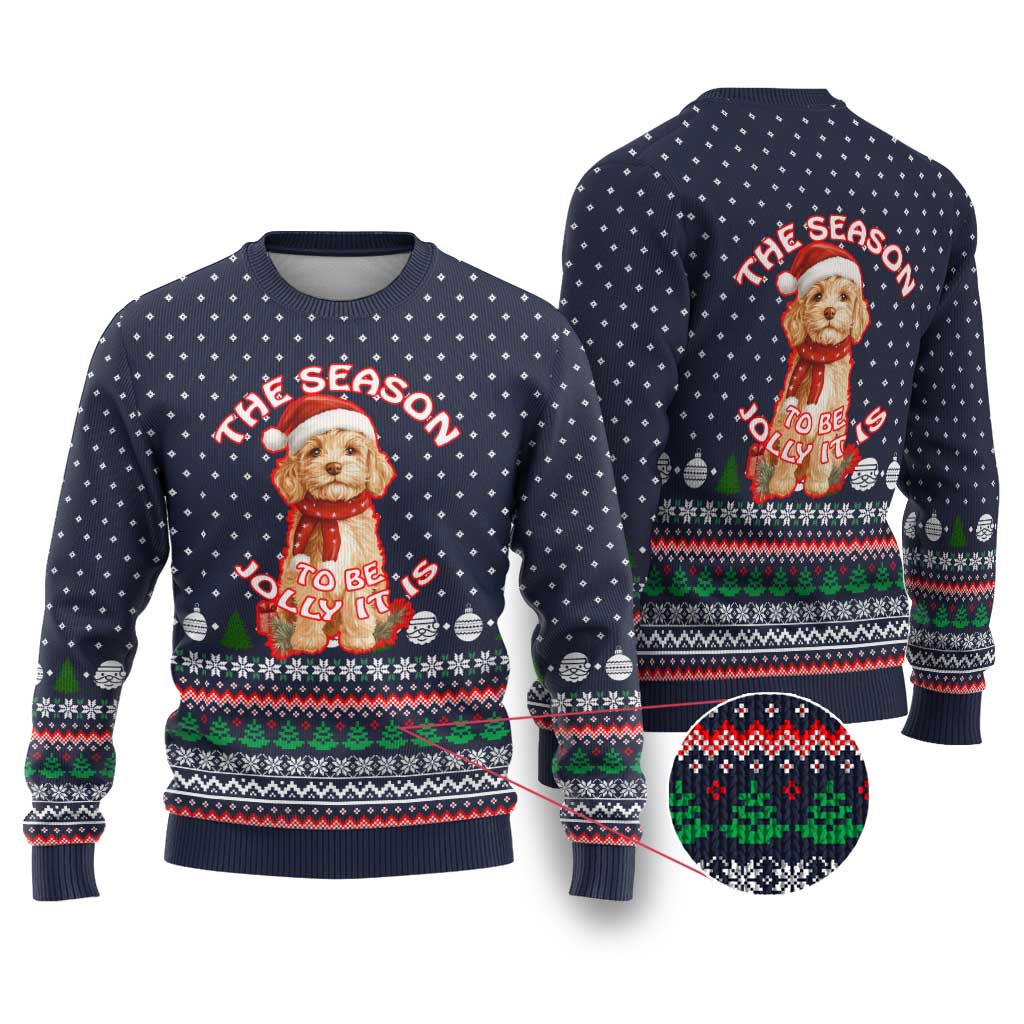 The Season To Be Jolly Goldendoodle Christmas Ugly Christmas Sweater Xmas Holiday Patterns - Wonder Print Shop