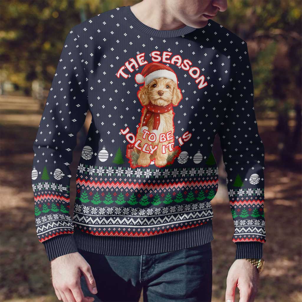 The Season To Be Jolly Goldendoodle Christmas Ugly Christmas Sweater Xmas Holiday Patterns - Wonder Print Shop