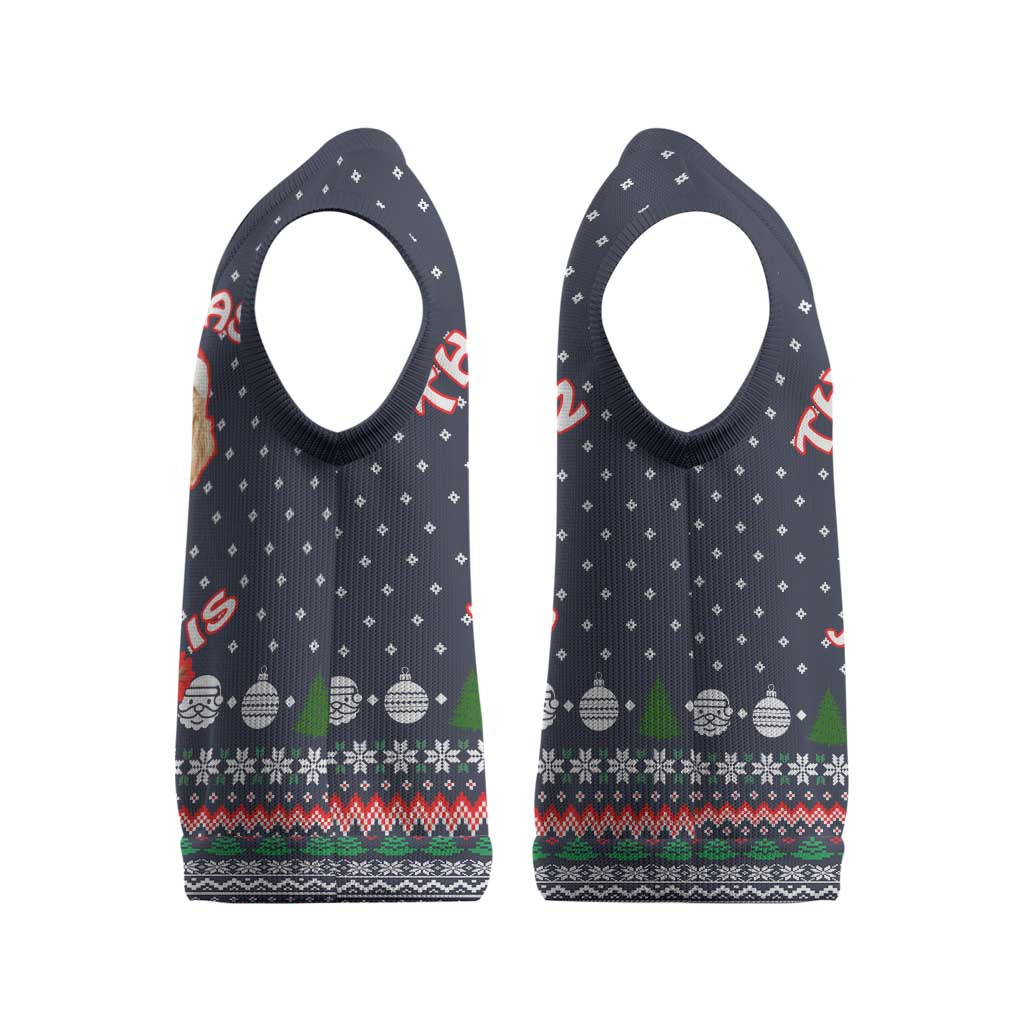 The Season To Be Jolly Goldendoodle Christmas Knitted V-Neck Vest Xmas Holiday Patterns - Wonder Print Shop