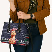 The Season To Be Jolly Goldendoodle Christmas Leather Bag Xmas Holiday Patterns - Wonder Print Shop