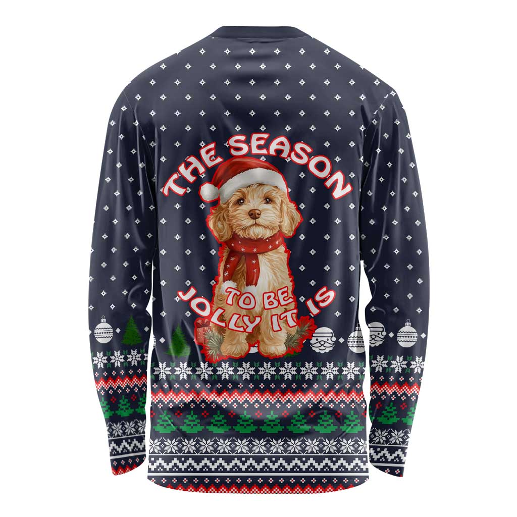 The Season To Be Jolly Goldendoodle Christmas Long Sleeve Shirt Xmas Holiday Patterns - Wonder Print Shop