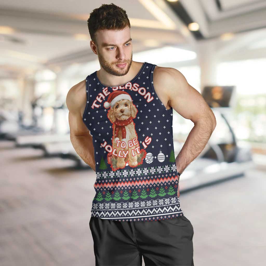 The Season To Be Jolly Goldendoodle Christmas Men Tank Top Xmas Holiday Patterns - Wonder Print Shop