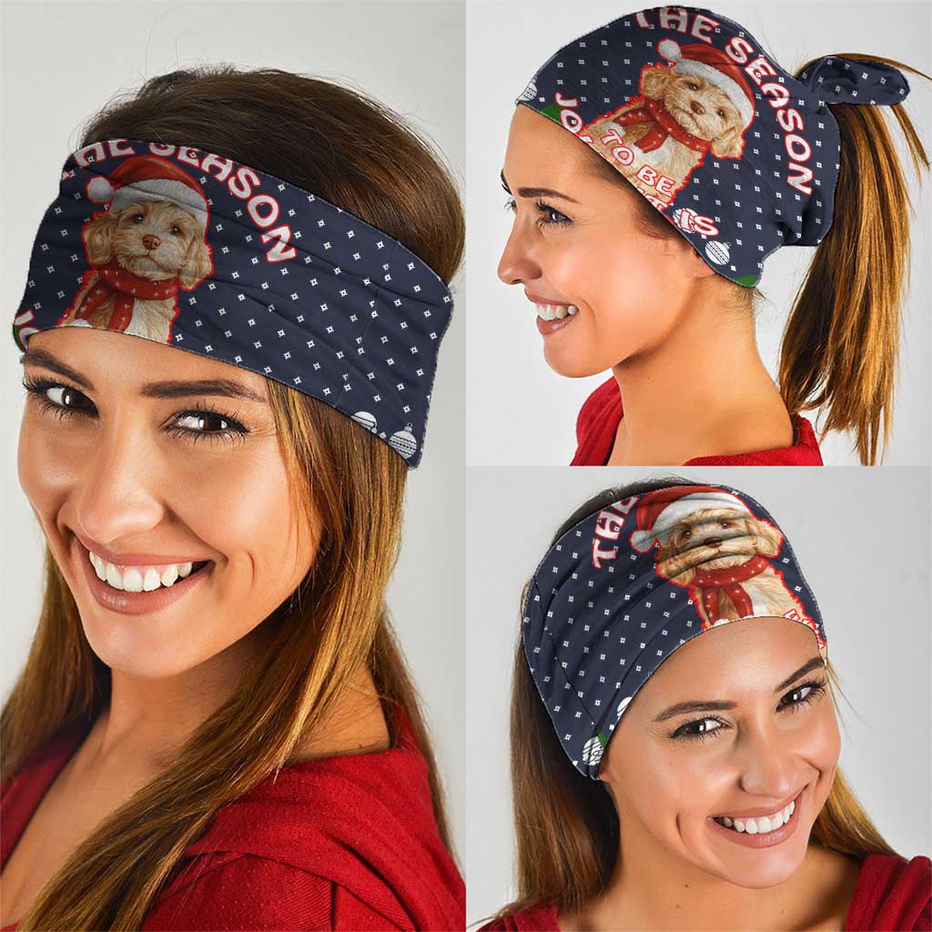 The Season To Be Jolly Goldendoodle Christmas Neck Gaiter Xmas Holiday Patterns - Wonder Print Shop