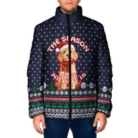 The Season To Be Jolly Goldendoodle Christmas Padded Jacket Xmas Holiday Patterns - Wonder Print Shop