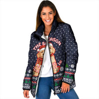 The Season To Be Jolly Goldendoodle Christmas Padded Jacket Xmas Holiday Patterns - Wonder Print Shop