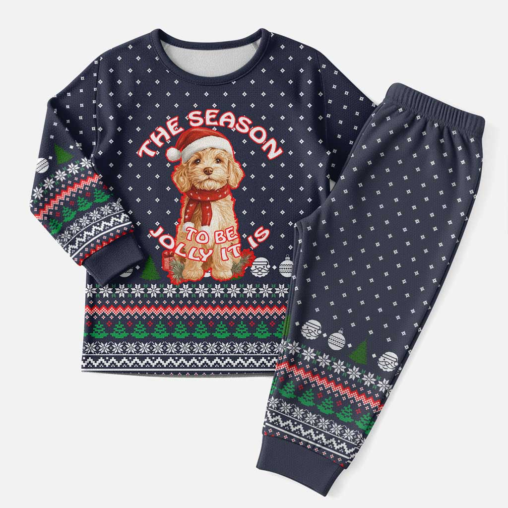 The Season To Be Jolly Goldendoodle Christmas Pajama Set Xmas Holiday Patterns - Wonder Print Shop