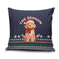 The Season To Be Jolly Goldendoodle Christmas Pillow Cover Xmas Holiday Patterns - Wonder Print Shop