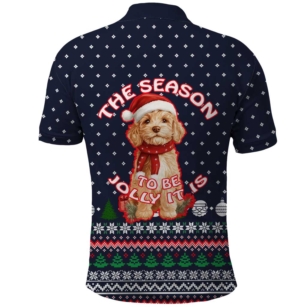 The Season To Be Jolly Goldendoodle Christmas Polo Shirt Xmas Holiday Patterns - Wonder Print Shop