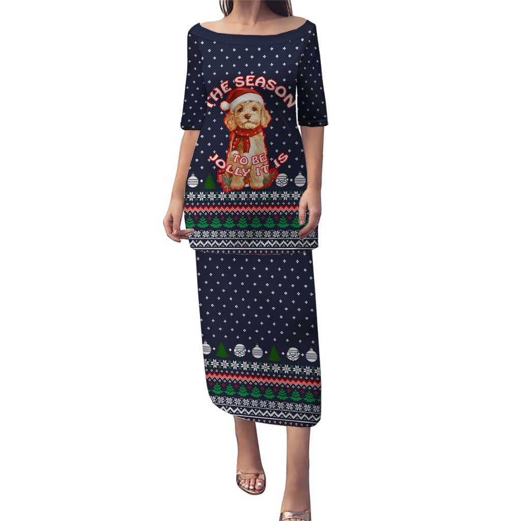 The Season To Be Jolly Goldendoodle Christmas Puletasi Xmas Holiday Patterns - Wonder Print Shop