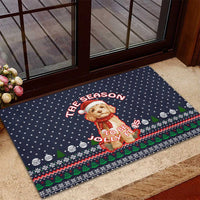The Season To Be Jolly Goldendoodle Christmas Rubber Doormat Xmas Holiday Patterns - Wonder Print Shop