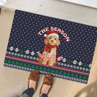 The Season To Be Jolly Goldendoodle Christmas Rubber Doormat Xmas Holiday Patterns - Wonder Print Shop