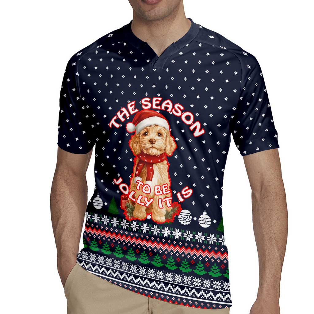 The Season To Be Jolly Goldendoodle Christmas Rugby Jersey Xmas Holiday Patterns - Wonder Print Shop