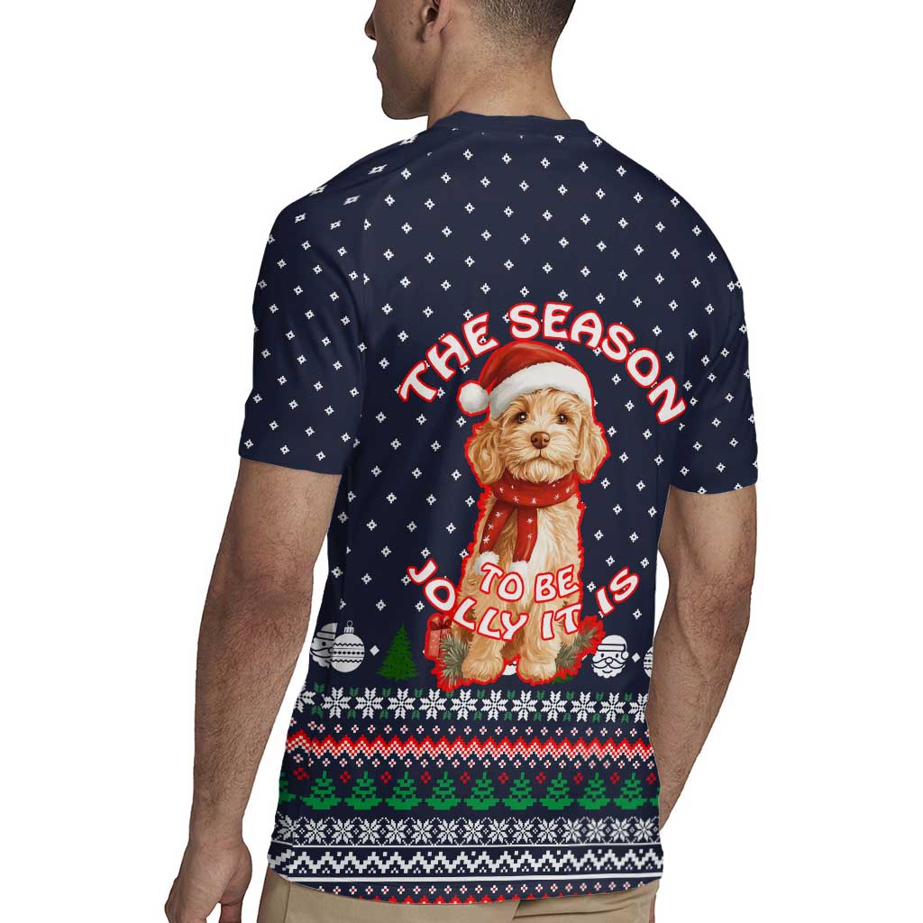 The Season To Be Jolly Goldendoodle Christmas Rugby Jersey Xmas Holiday Patterns - Wonder Print Shop
