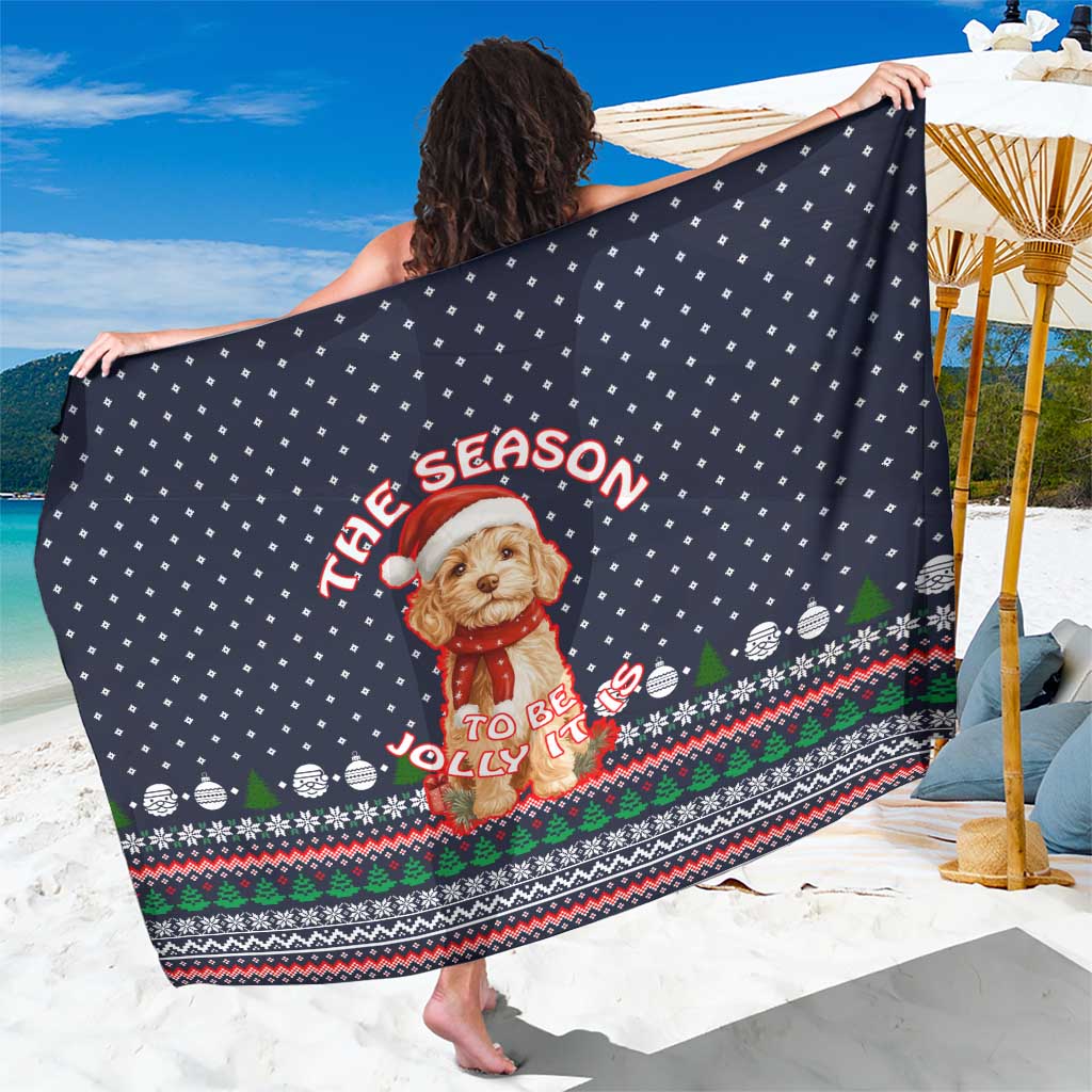 The Season To Be Jolly Goldendoodle Christmas Sarong Xmas Holiday Patterns - Wonder Print Shop