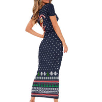 The Season To Be Jolly Goldendoodle Christmas Short Sleeve Bodycon Dress Xmas Holiday Patterns - Wonder Print Shop