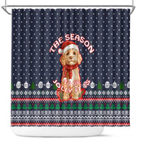 The Season To Be Jolly Goldendoodle Christmas Shower Curtain Xmas Holiday Patterns - Wonder Print Shop