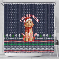 The Season To Be Jolly Goldendoodle Christmas Shower Curtain Xmas Holiday Patterns - Wonder Print Shop