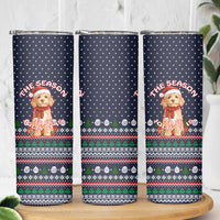 The Season To Be Jolly Goldendoodle Christmas Skinny Tumbler Xmas Holiday Patterns - Wonder Print Shop