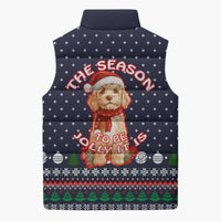 The Season To Be Jolly Goldendoodle Christmas Sleeveless Puffer Jacket Xmas Holiday Patterns - Wonder Print Shop