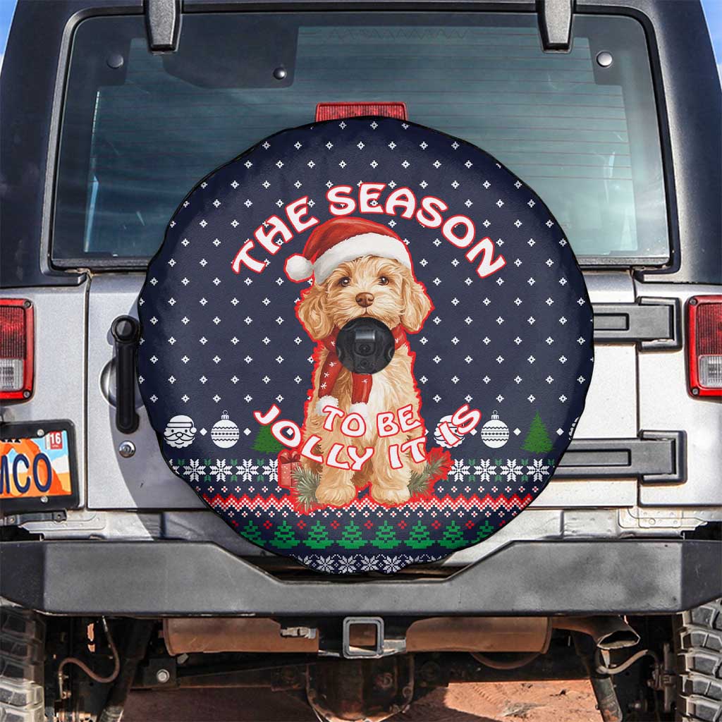 The Season To Be Jolly Goldendoodle Christmas Spare Tire Cover Xmas Holiday Patterns - Wonder Print Shop