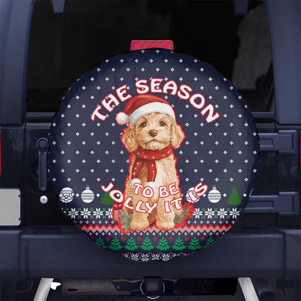 The Season To Be Jolly Goldendoodle Christmas Spare Tire Cover Xmas Holiday Patterns - Wonder Print Shop