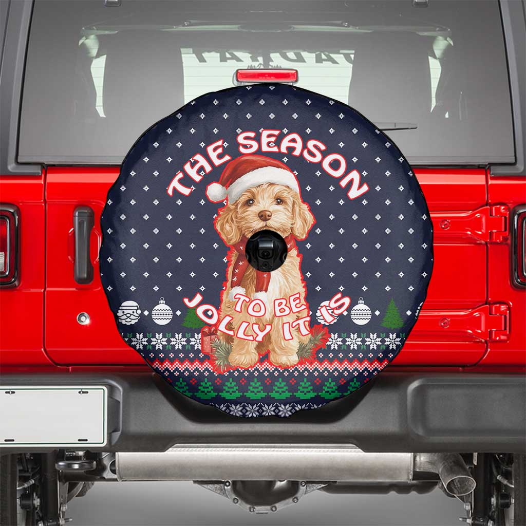 The Season To Be Jolly Goldendoodle Christmas Spare Tire Cover Xmas Holiday Patterns - Wonder Print Shop