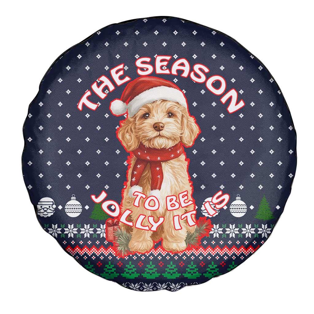 The Season To Be Jolly Goldendoodle Christmas Spare Tire Cover Xmas Holiday Patterns - Wonder Print Shop