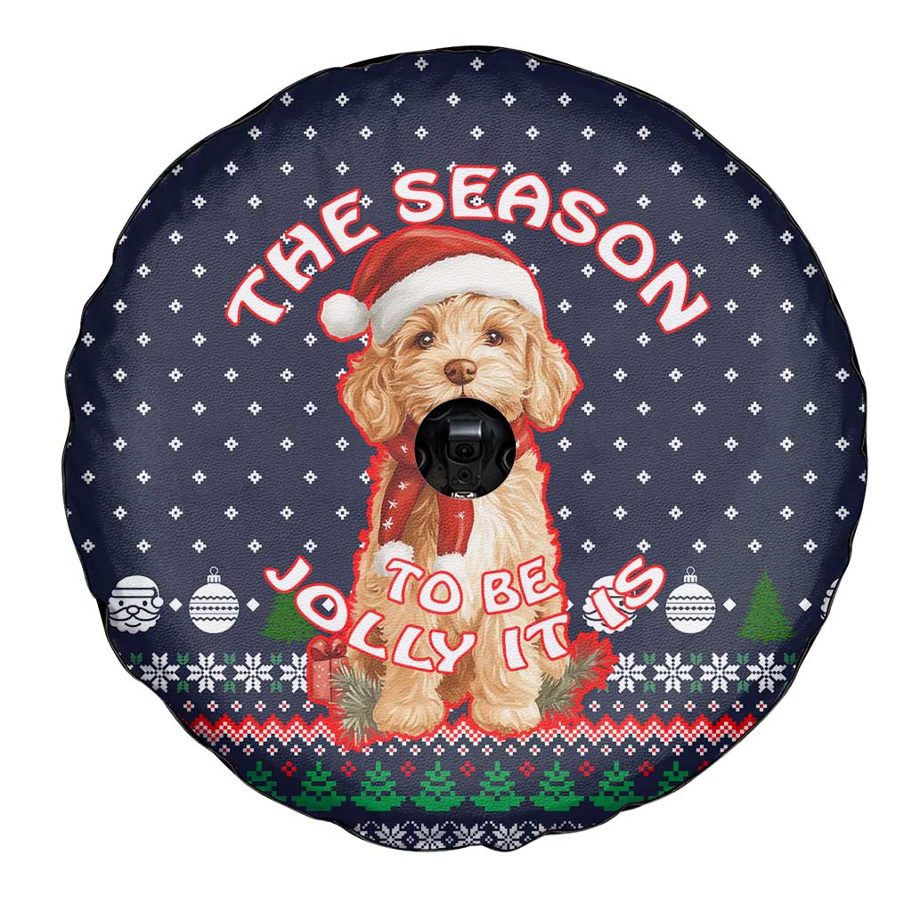The Season To Be Jolly Goldendoodle Christmas Spare Tire Cover Xmas Holiday Patterns - Wonder Print Shop