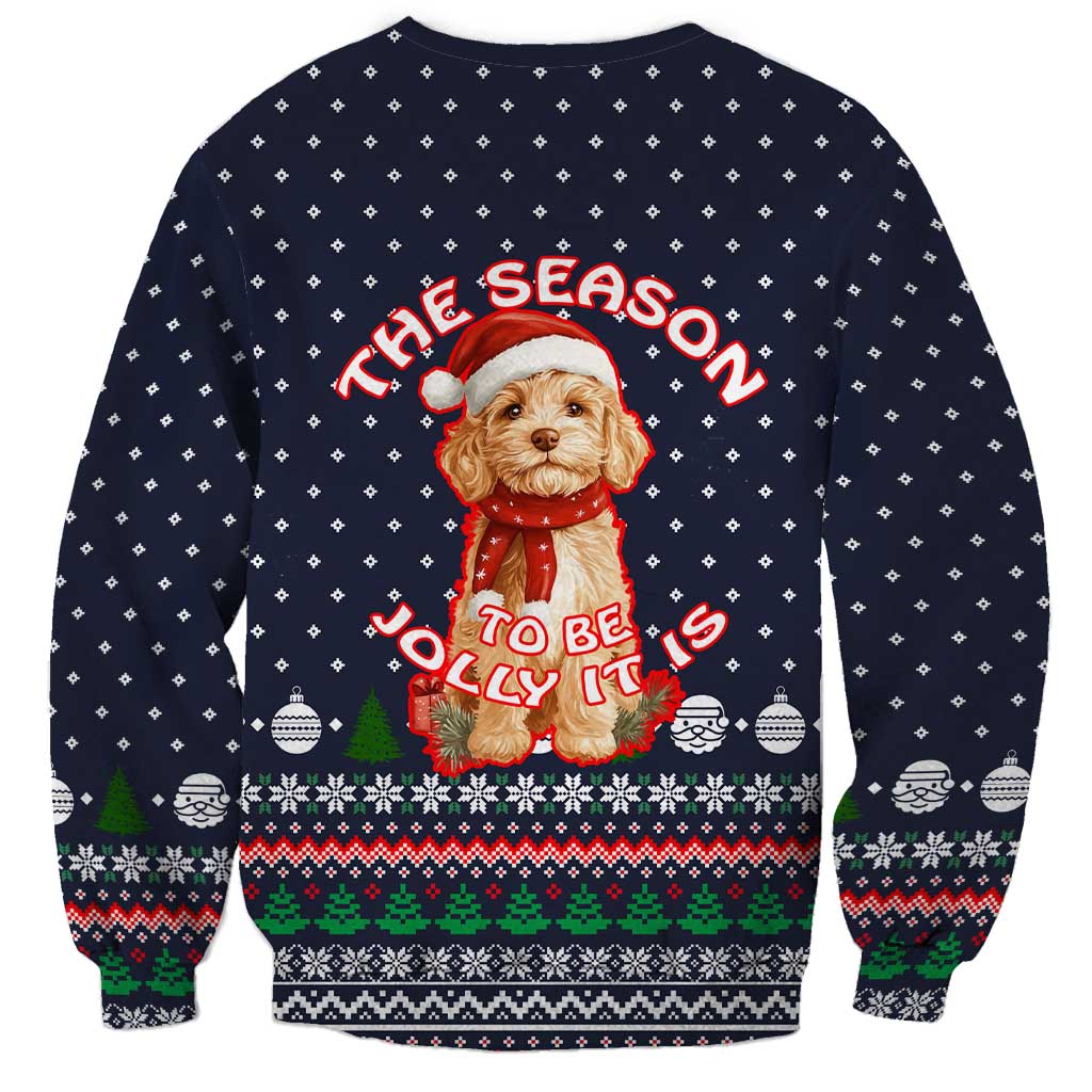 The Season To Be Jolly Goldendoodle Christmas Sweatshirt Xmas Holiday Patterns - Wonder Print Shop