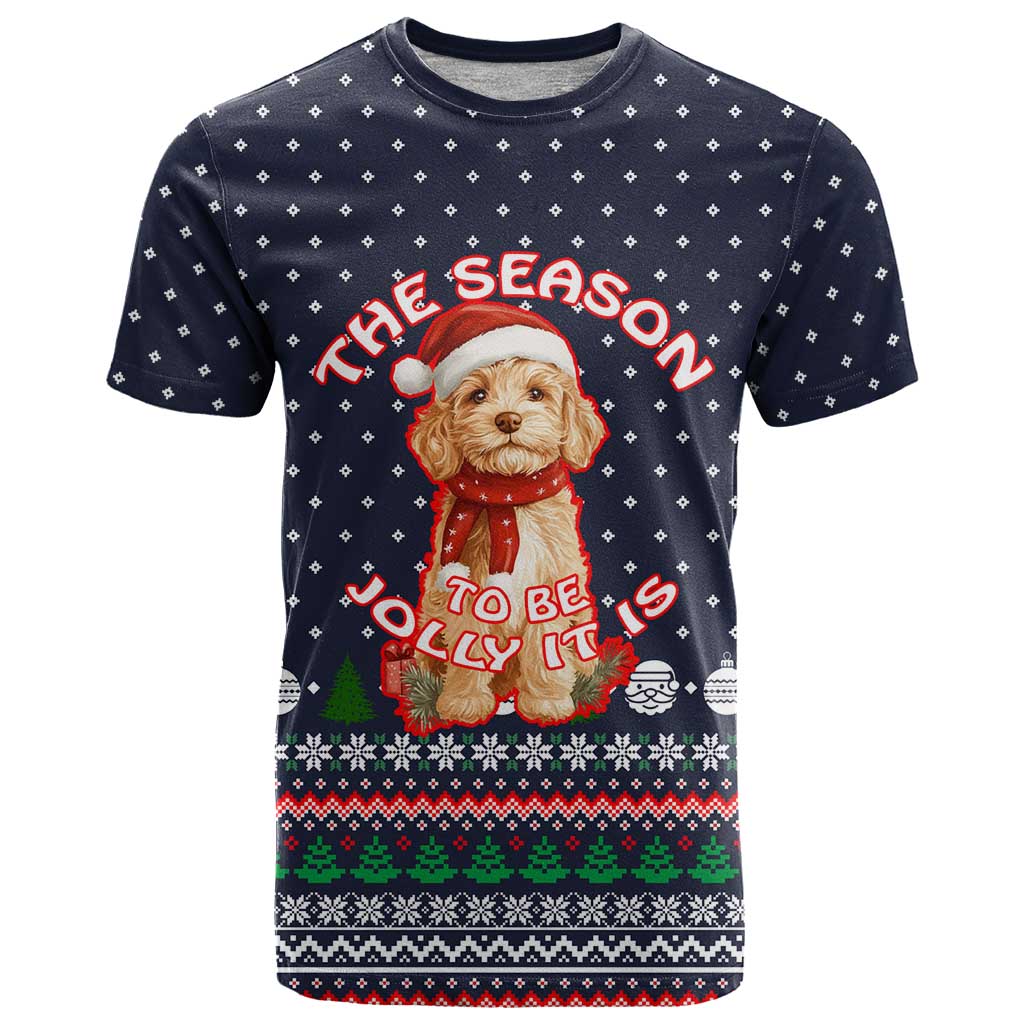 The Season To Be Jolly Goldendoodle Christmas T Shirt Xmas Holiday Patterns - Wonder Print Shop