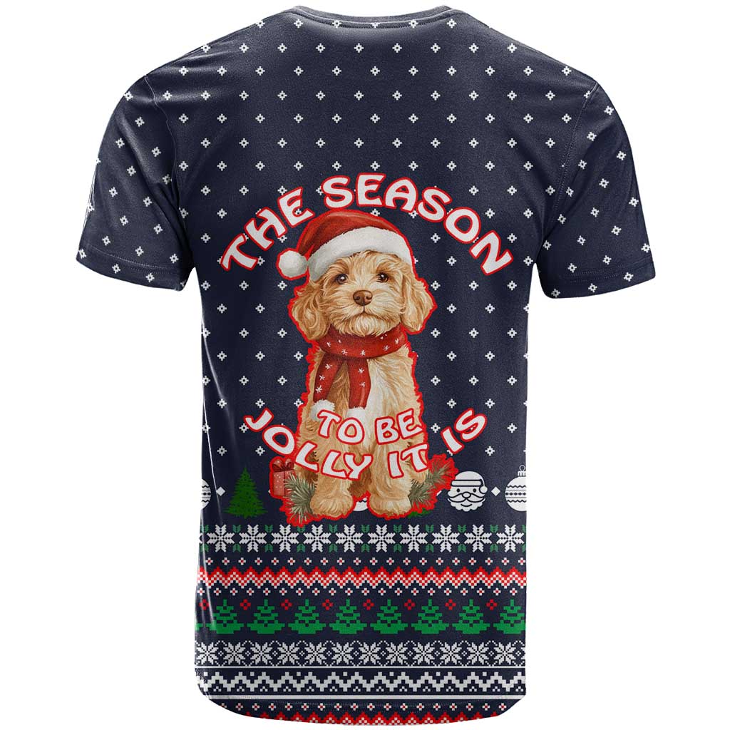 The Season To Be Jolly Goldendoodle Christmas T Shirt Xmas Holiday Patterns - Wonder Print Shop