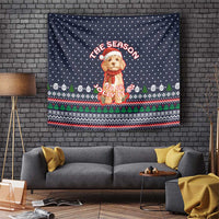 The Season To Be Jolly Goldendoodle Christmas Tapestry Xmas Holiday Patterns - Wonder Print Shop