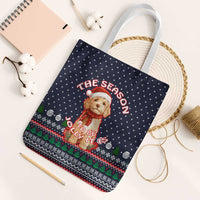 The Season To Be Jolly Goldendoodle Christmas Tote Bag Xmas Holiday Patterns - Wonder Print Shop