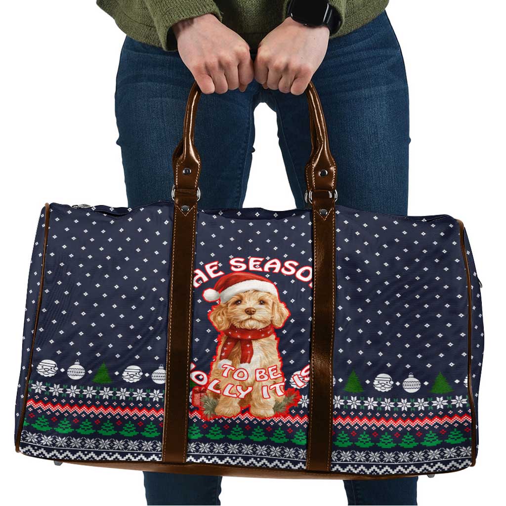 The Season To Be Jolly Goldendoodle Christmas Travel Bag Xmas Holiday Patterns - Wonder Print Shop