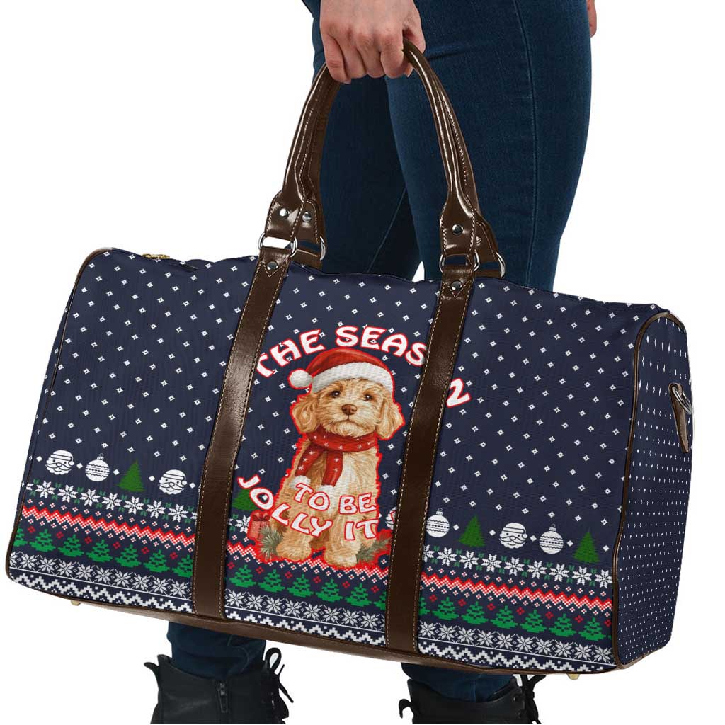 The Season To Be Jolly Goldendoodle Christmas Travel Bag Xmas Holiday Patterns - Wonder Print Shop