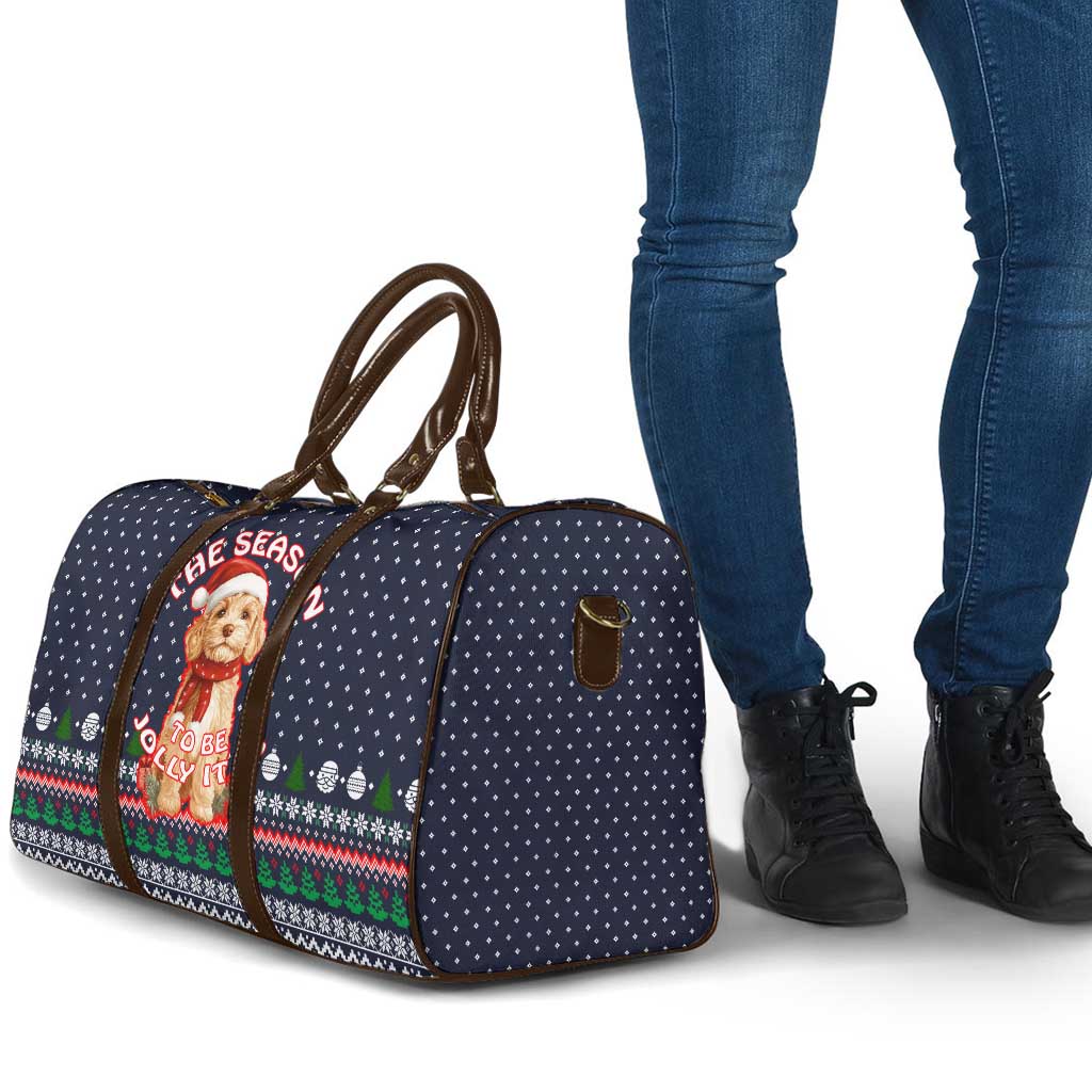 The Season To Be Jolly Goldendoodle Christmas Travel Bag Xmas Holiday Patterns - Wonder Print Shop