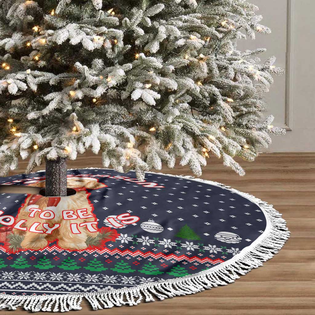 The Season To Be Jolly Goldendoodle Christmas Tree Skirt Xmas Holiday Patterns - Wonder Print Shop
