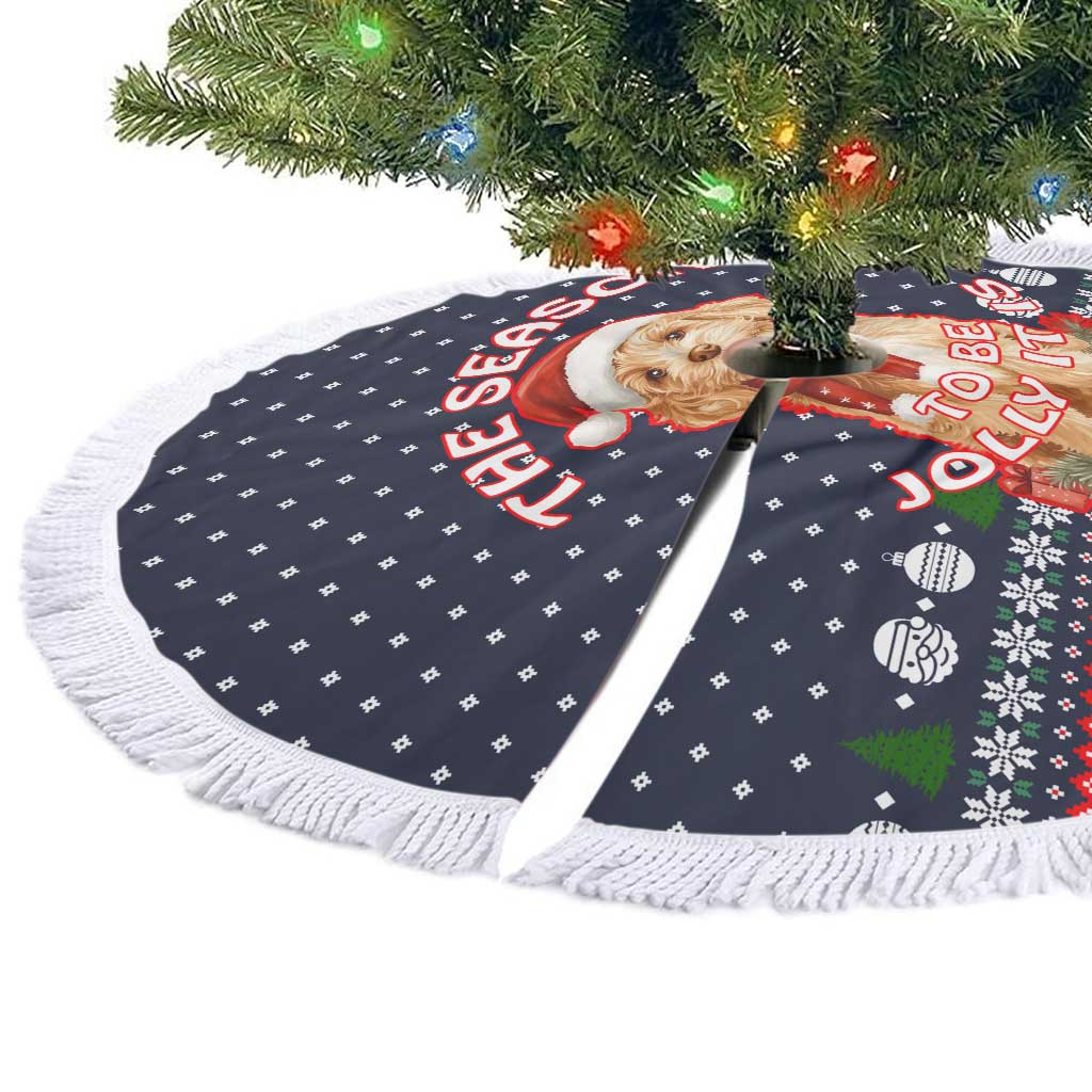The Season To Be Jolly Goldendoodle Christmas Tree Skirt Xmas Holiday Patterns - Wonder Print Shop