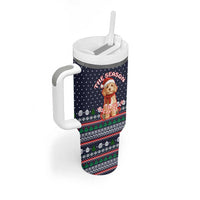 The Season To Be Jolly Goldendoodle Christmas Tumbler With Handle Xmas Holiday Patterns - Wonder Print Shop
